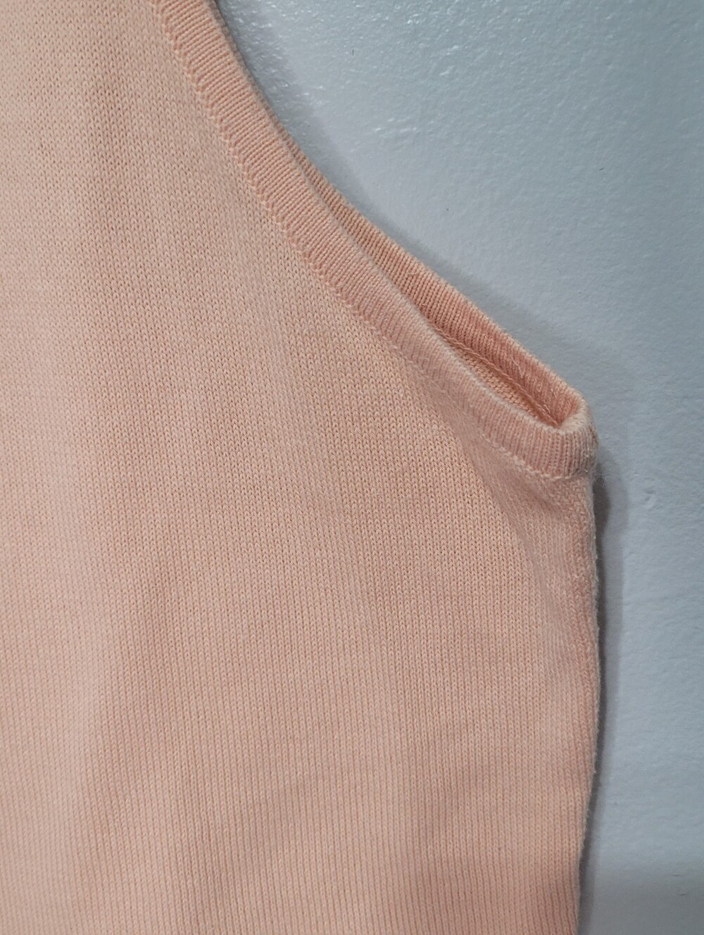 LL Bean Vintage Sleeveless Cotton Knit Tank Top Peach Size L Gorpcore Lite Soft - Picture 9 of 9